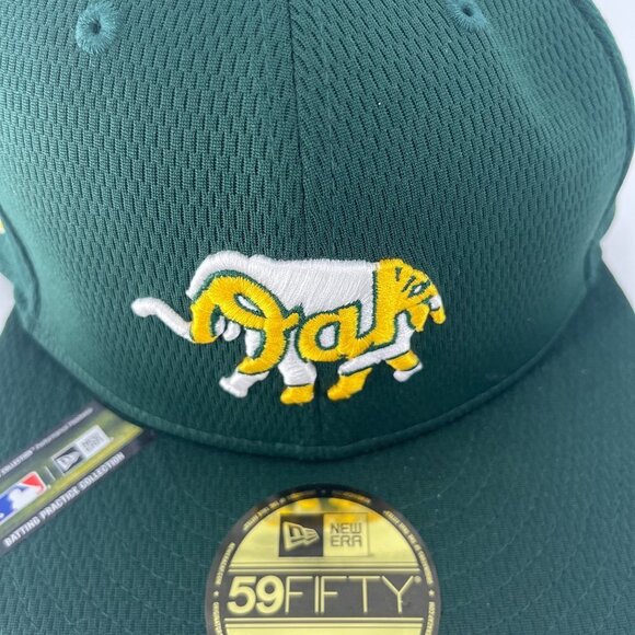 Oakland Athletics A's Elephant MLB Official On-Field Cap Size 7 = Medium NWT - Picture 3 of 12